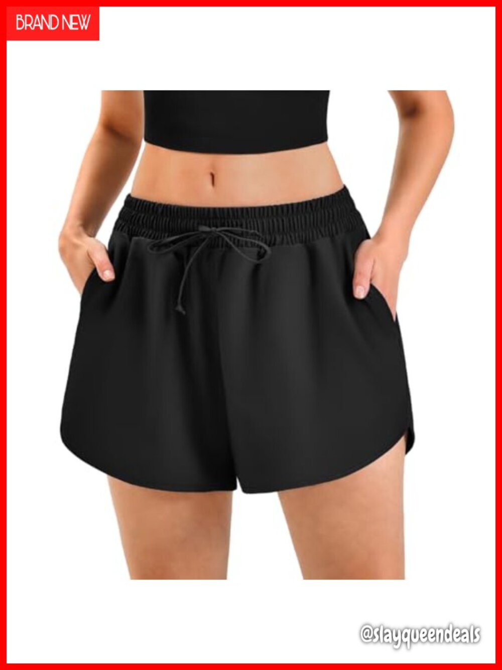 Ipletix Athletic Running Shorts High Waisted Dolphin Hem with Pockets